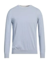 Peserico Man Sweater Sky Blue Size 40 Cotton