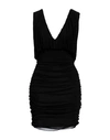 SAINT LAURENT SAINT LAURENT WOMAN MINI DRESS BLACK SIZE 8 CUPRO