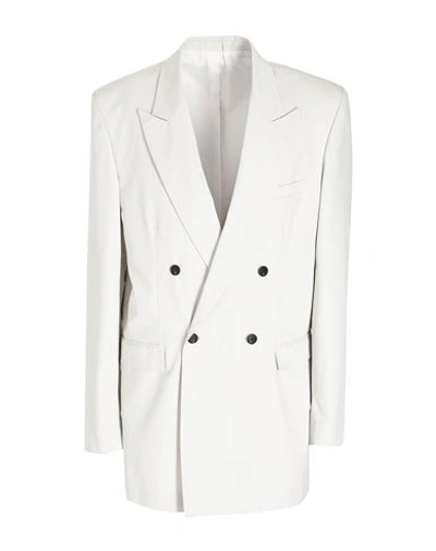8 By Yoox Cotton Double Breasted Long Blazer Man Blazer Off White Size 42 Cotton