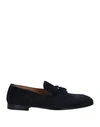 Doucal's Man Loafers Midnight Blue Size 11 Leather
