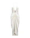 Rick Owens Lilies Woman Midi Dress Light Grey Size 4 Viscose, Elastane