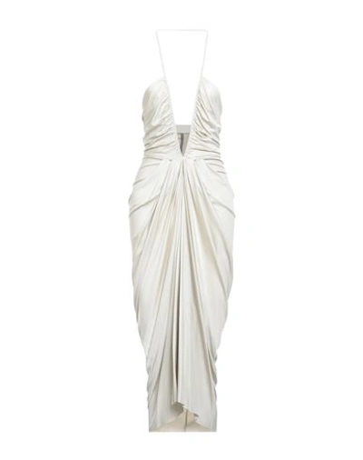 Rick Owens Lilies Woman Midi Dress Light Grey Size 4 Viscose, Elastane