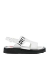 Love Moschino Woman Sandals White Size 9 Soft Leather