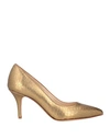 Francesco Sacco Woman Pumps Gold Size 10.5 Soft Leather