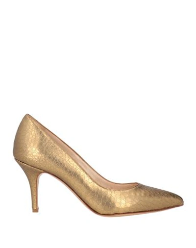 Francesco Sacco Woman Pumps Gold Size 10.5 Soft Leather