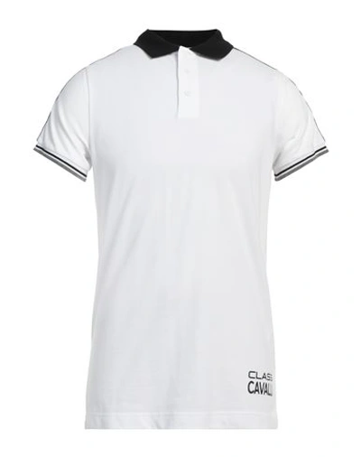 Cavalli Class Man Polo Shirt White Size L Cotton