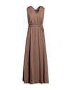 Peserico Woman Maxi Dress Brown Size 6 Cotton
