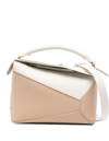 LOEWE NEUTRAL PUZZLE SMALL LEATHER TOP HANDLE BAG