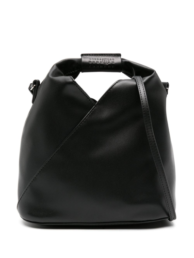 Mm6 Maison Margiela Black Japanese Leather Tote Bag