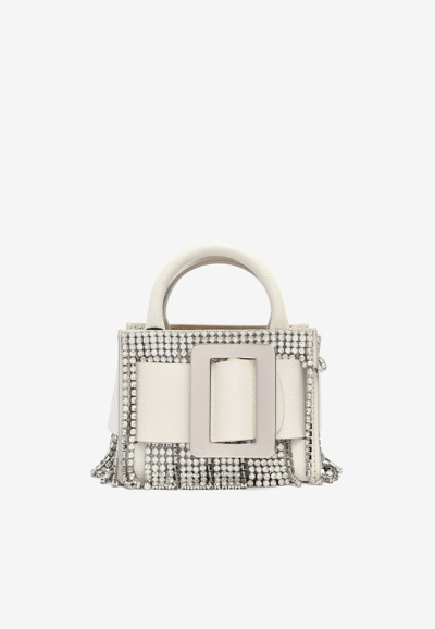 Boyy Bobby Surreal Crystal Flapper Top Handle Bag In Silver