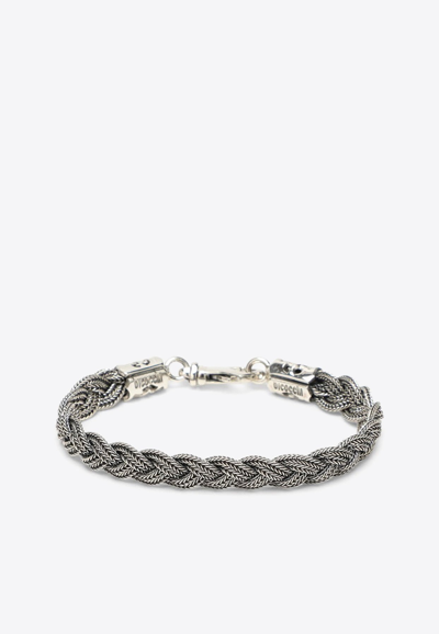 Emanuele Bicocchi Braided Chain Bracelet In Silver
