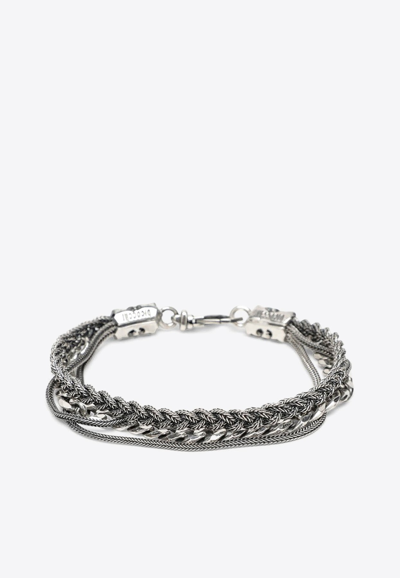 Emanuele Bicocchi Braided Chain Bracelet In Silver