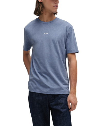 Hugo Boss Boss By  Men's Logo Print Relaxed-fit T-shirt In Open Blue