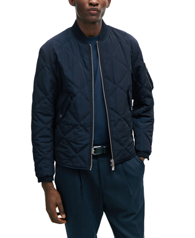 Hugo Boss Boss By  Men's Quilted Regular-fit Jacket In Dark Blue