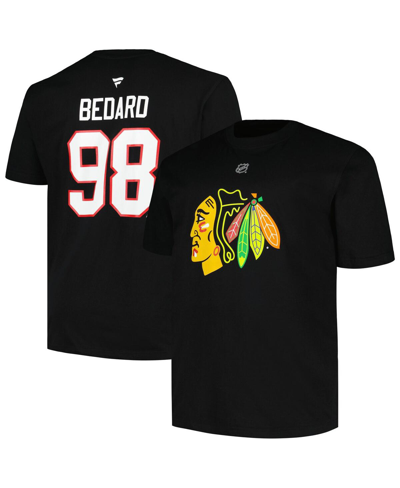 Profile Men's  Connor Bedard Black Chicago Blackhawks Big And Tall Name And Number T-shirt
