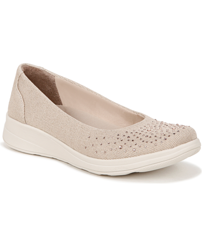 Bzees Premium Golden Bright Washable Slip-ons In Beige Sparkle Knit Fabric
