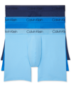 Calvin Klein 3-pack Low Rise Microfiber Stretch Boxer Briefs In Navy,artesian,paradise