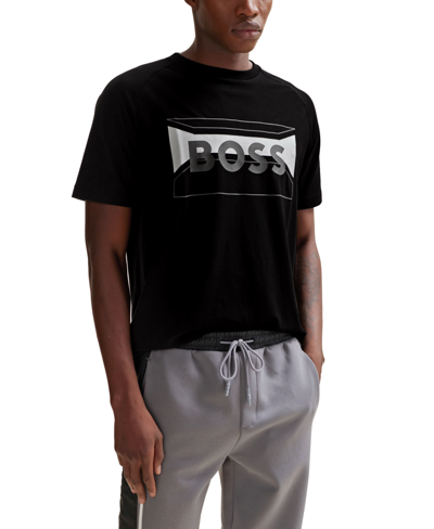 Hugo Boss Boss By  Men's Logo Artwork Regular-fit T-shirt In Black