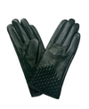 Marcus Adler Women's Woven Genuine Leather Touchscreen Glove In Olive