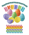 GLITZHOME 60 PACK 3" H EASTER PLASTIC FILLABLE EGGS IN 6 ASSORTED COLORS, 10 OF EACH