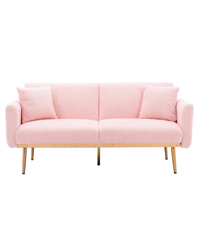 Simplie Fun Velvet Sofa, Accent Sofa .loveseat Sofa With Metal Feet In Pink