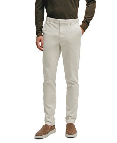 Hugo Boss Boss By  Men's Stretch Slim-fit Trousers In Open White