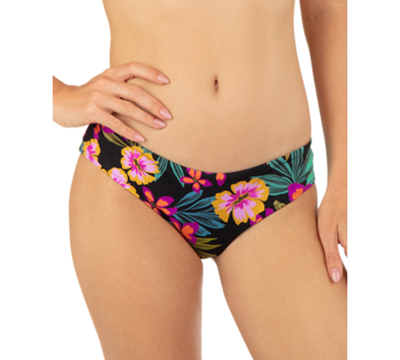 Hurley Juniors' Fiji Fantasy Reversible Swim Bottoms In Black Floral