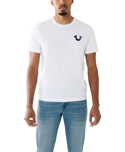 True Religion Men's Short Sleeve Box Horseshoe T-shirt In Optic White