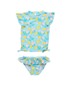 Snapper Rock Lemon Drops Ruffle Two-piece Swimsuit In Blue