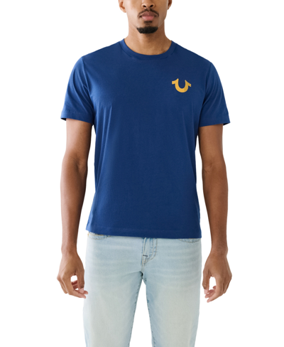 True Religion Men's Short Sleeves Fast Buddha T-shirt In Estate Blue