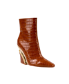 Ninety Union Women's Via Short Pointed Toe Croco Booties In Cognac