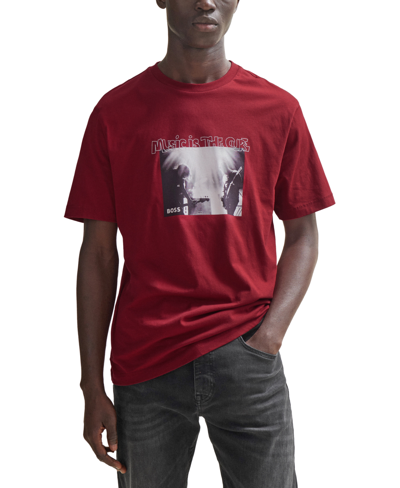 Hugo Boss Boss By  Men's Artwork T-shirt In Open Red