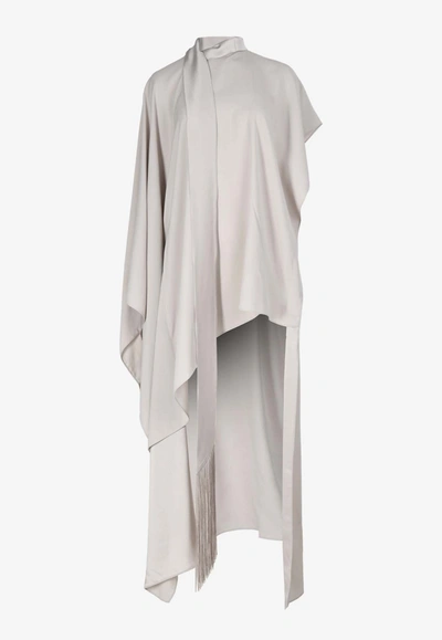 Taller Marmo California Asymmetric Kaftan Dress In Gray