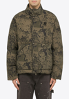 Represent Logo-embroidered Camouflage Puffer Jacket In Multicolor