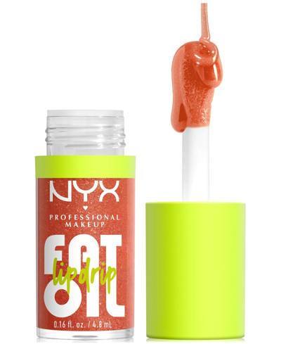 Nyx Professional Makeup Fat Oil Lip Drip, 0.16 Oz. In Follow Back (light Orange)