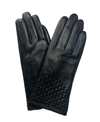 Marcus Adler Women's Woven Genuine Leather Touchscreen Glove In Black