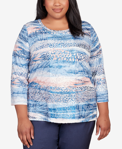 Alfred Dunner Plus Size A Fresh Start Skin Biadere Double Strap Top In Multi