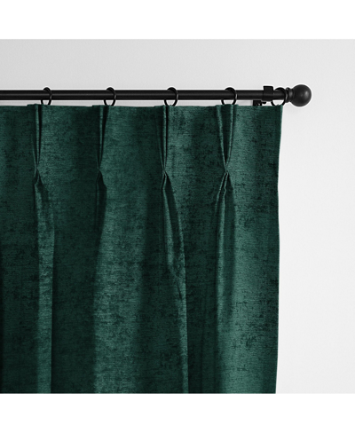 6ix Tailors Fine Linens Juno Velvet Emerald Pinch Pleat Drapery Panel