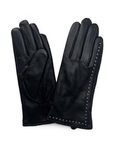 Marcus Adler Women's Studded Genuine Leather Touchscreen Glove In Black