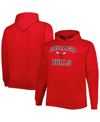 Profile Men's Red Chicago Bulls Big And Tall Heart And Soul Pullover Hoodie In Red