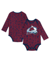 OUTERSTUFF INFANT BOYS AND GIRLS BURGUNDY COLORADO AVALANCHE DYNAMIC DEFENDER LONG SLEEVE BODYSUIT
