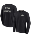 Fanatics Signature Unisex  Black Oklahoma State Cowboys Super Soft Pullover Crew Sweatshirt In Black