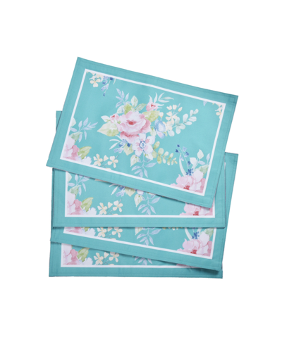 J Queen New York Esme Placemat 4 Pack In Turquoise