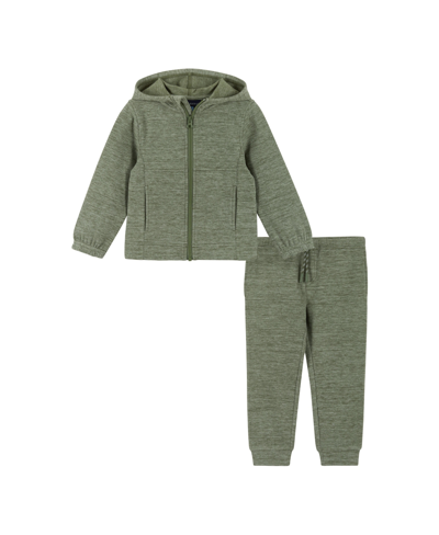 Andy & Evan Boys' Double Peached Colourblocked Sweat Set - Little Kid, Big Kid In Medium Green