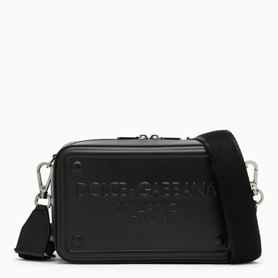 Dolce & Gabbana Black Calfskin Leather Shoulder Handbag For Men