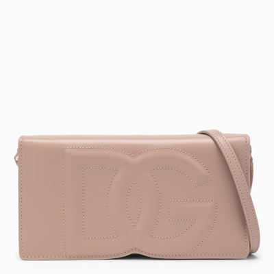 Dolce & Gabbana Dolce&gabbana | Powder Pink Leather Phone Bag With Logo