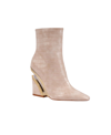 Ninety Union Women's Via Short Pointed Toe Croco Booties In Ivory