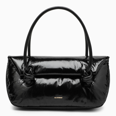 Jil Sander Small Black Leather Shoulder Bag