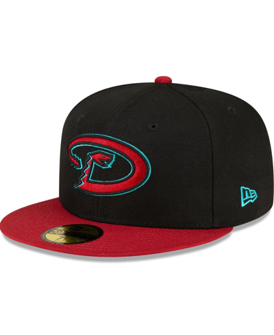 New Era Men's  Black, Red Arizona Diamondbacks Road Authentic Collection On-field 59fifty Fitted Hat In Black,red