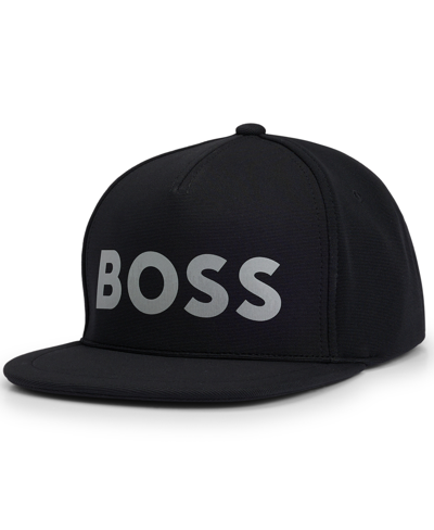 Hugo Boss Men's Stretch Jersey Cap With Decorative Reflective Logo In Black